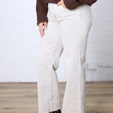 Vada Tummy Control Mid Rise Ankle Straight Denim - Almond