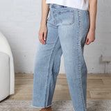 Quinnley Cropped Wide Leg Denim - Lt. Wash