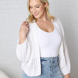 Jaida Light Weight Cable Knitted Cardigan - White