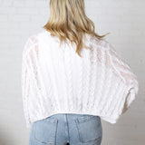 Jaida Light Weight Cable Knitted Cardigan - White