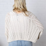 Jaida Light Weight Cable Knitted Cardigan - Stone