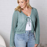 Lyrie Knitted Tie-Front Cardigan - Moss