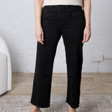 Solene Wide Leg Crop Denim - Black Beauty Wash