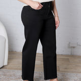 Solene Wide Leg Crop Denim - Black Beauty Wash
