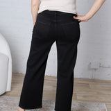 Solene Wide Leg Crop Denim - Black Beauty Wash