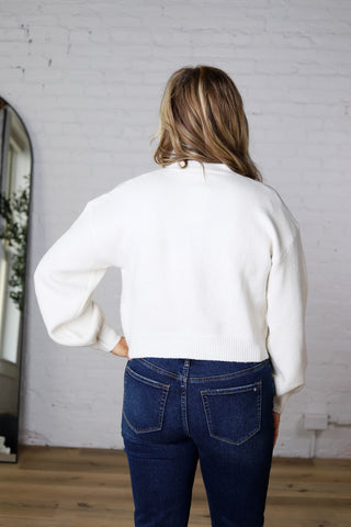 Caroline Button Down Sweater - Cream