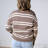 Amaris Notch Neck Striped Sweater