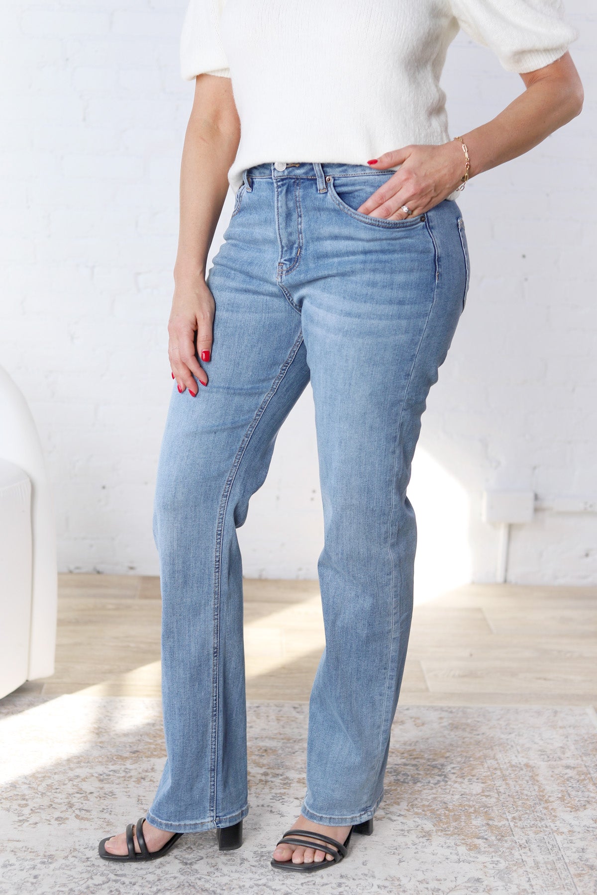 Idalia Straight Leg Denim - Absolute Zero