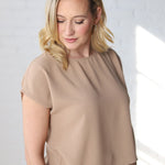 Indie Short Sleeve Blouse - Taupe