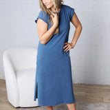 Inga T-Shirt Midi Dress - Dark Denim