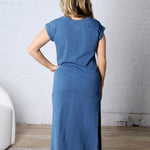 Inga T-Shirt Midi Dress - Dark Denim
