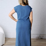 Inga T-Shirt Midi Dress - Dark Denim