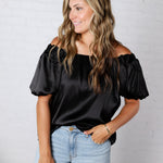 Irisa Square Neck Blouse - Black