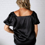 Irisa Square Neck Blouse - Black