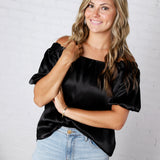 Irisa Square Neck Blouse - Black