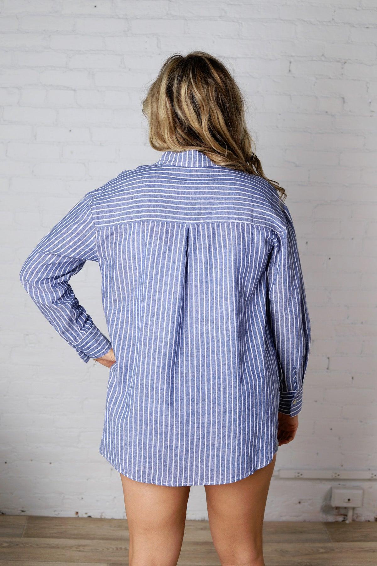 Isabelle Cotton Linen Blend Button Up Top