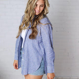 Isabelle Cotton Linen Blend Button Up Top