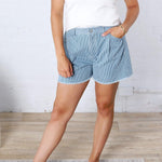 Isabetta Pinstripe High Waisted Shorts FINAL SALE