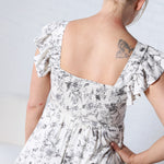 Isaline Floral Sweetheart Front Tie Midi Dress