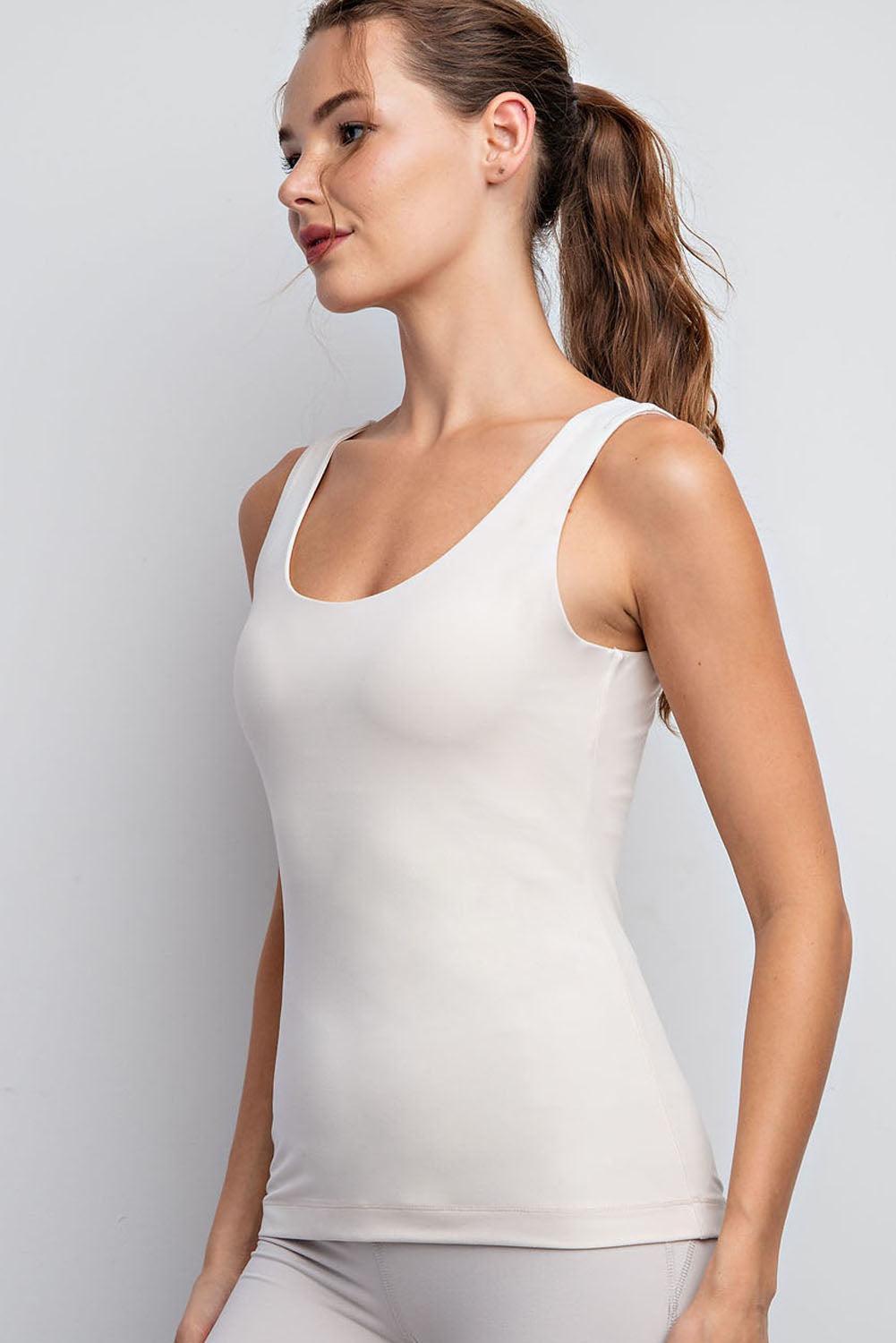 Isla Butter Soft Sleeveless Tank - White Pearl