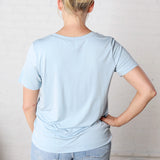 Isleen Viscose Modal Short Sleeve Top - Lt Blue