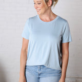 Isleen Viscose Modal Short Sleeve Top - Lt Blue