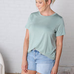 Isleen Viscose Modal Short Sleeve Top - Moss Green