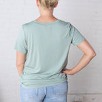 Isleen Viscose Modal Short Sleeve Top - Moss Green