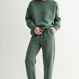 Islyn Fleece Billow Pants - Eldergreen
