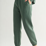 Islyn Fleece Billow Pants - Eldergreen