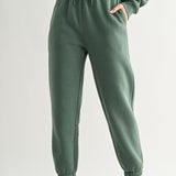 Islyn Fleece Billow Pants - Eldergreen