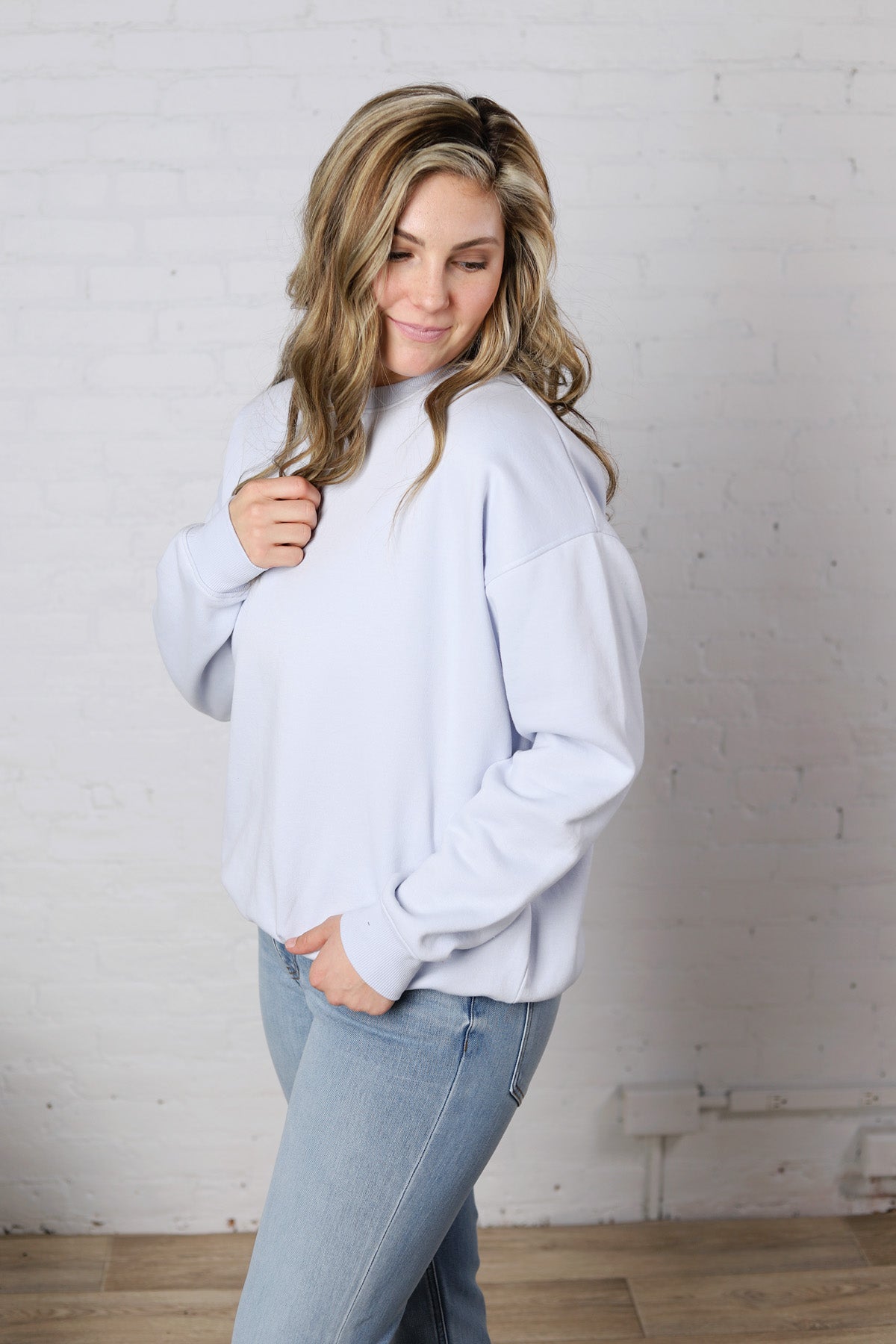 Islyn Oversized Fleece Sweatshirt - Halogen Blue