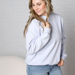 Islyn Oversized Fleece Sweatshirt - Halogen Blue
