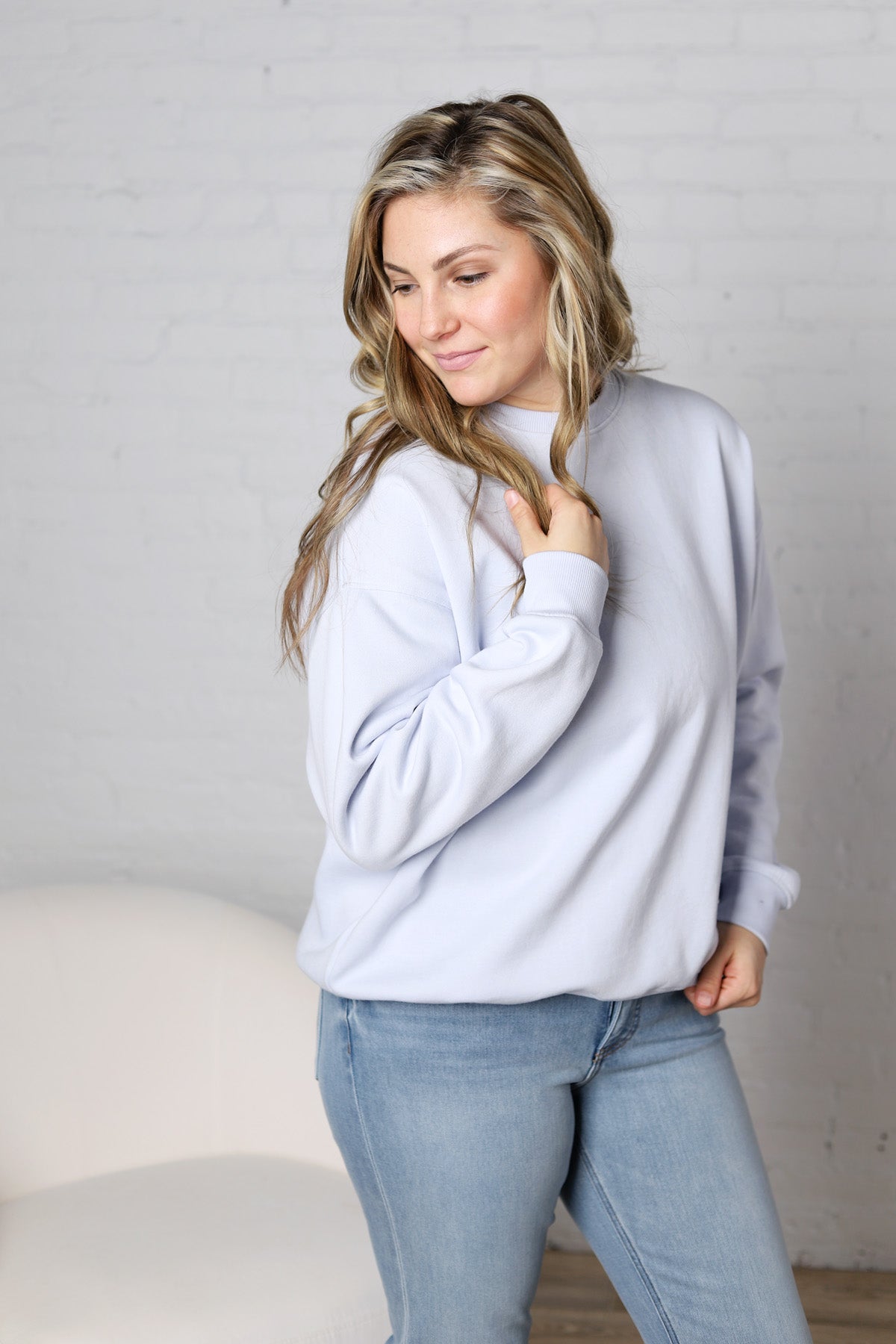Islyn Oversized Fleece Sweatshirt - Halogen Blue