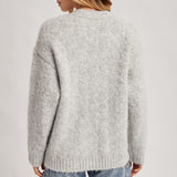 Ismarie Button Down Cardigan - Heather Grey