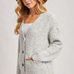Ismarie Button Down Cardigan - Heather Grey FINAL SALE