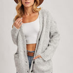 Ismarie Button Down Cardigan - Heather Grey