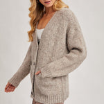 Ismarie Button Down Cardigan - Latte FINAL SALE