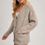 Ismarie Button Down Cardigan - Latte FINAL SALE