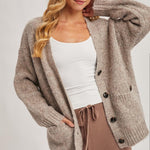 Ismarie Button Down Cardigan - Latte