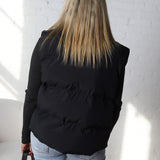 Ismay Zipper Puffer Vest - Black