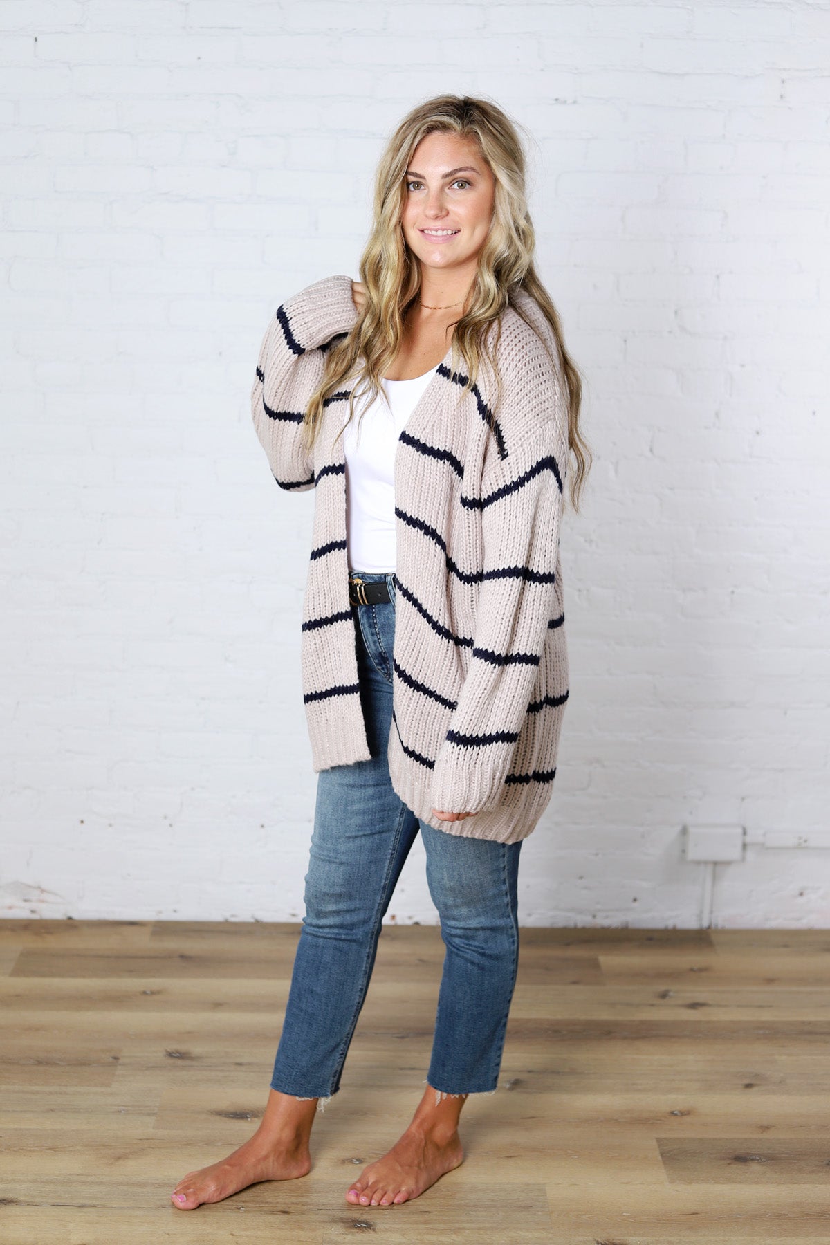 Isolde Oversized Stripe Knit Cardigan