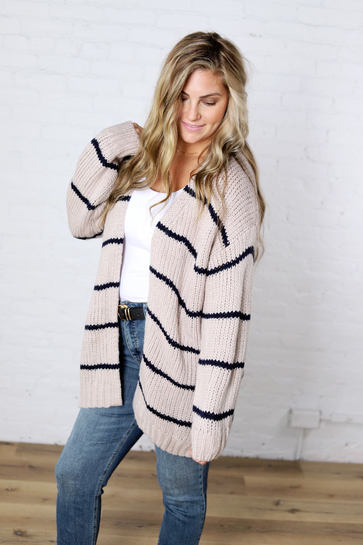 Isolde Oversized Stripe Knit Cardigan