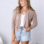 Ivara Chunky Knit Classic Cotton Cardigan - Mocha