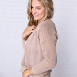 Ivara Chunky Knit Classic Cotton Cardigan - Mocha