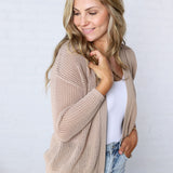 Ivara Chunky Knit Classic Cotton Cardigan - Mocha