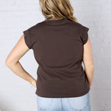 Ivara Short Sleeve Tee - Dk Brown