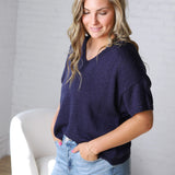 Ivelle Lightweight V-Neck Sweater - Navy
