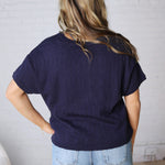 Ivelle Lightweight V-Neck Sweater - Navy