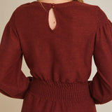 Iven Smocked Mini Dress - Rust